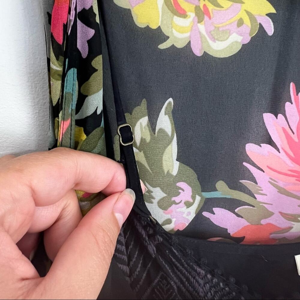 Anthropologie Black Floral Babydoll Dress - Picture 11 of 12